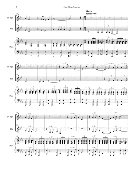 God Bless America Duet For Bb Trumpet And French Horn Page 2