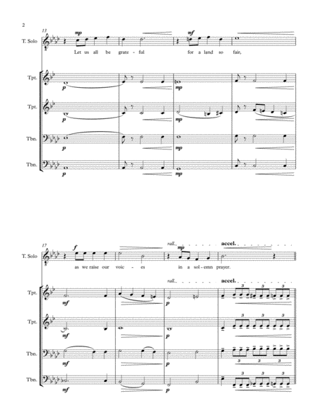 God Bless America Tenor Or Soprano Solo And Brass Quartet Page 2