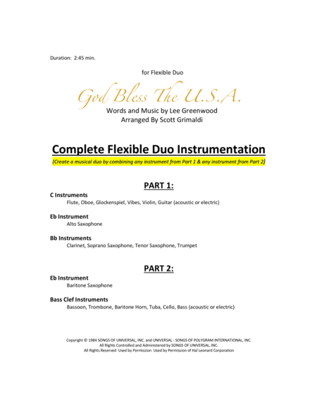 God Bless The Us A For Flexible Duo C Eb Bb Bass Clef Instruments Page 2