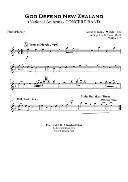 God Defend New Zealand National Anthem Concert Band Score And Parts Pdf Page 2
