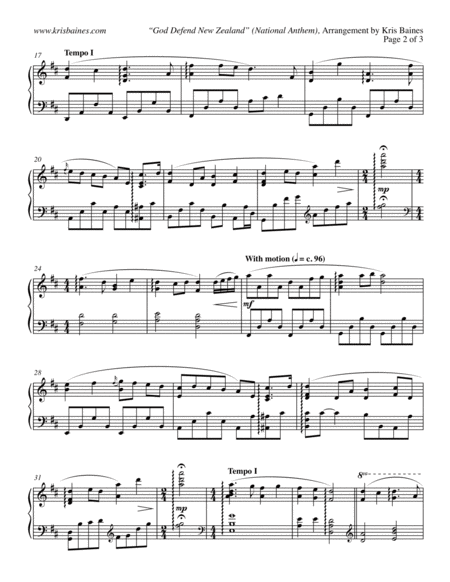 God Defend New Zealand Reflective Solo Piano Arrangement Page 2