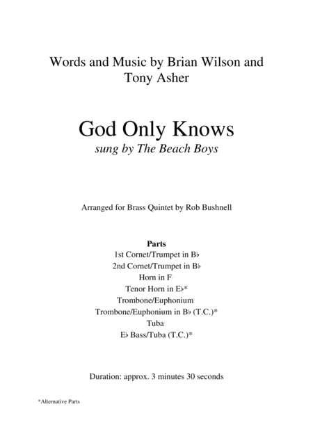 God Only Knows The Beach Boys Brass Quintet Page 2