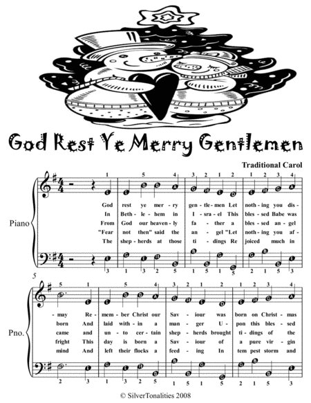 God Rest Ye Merry Gentlemen Easy Piano Sheet Music Tadpole Edition Page 2