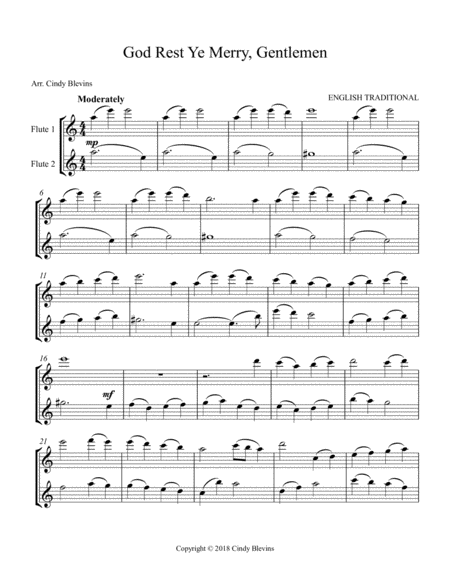 God Rest Ye Merry Gentlemen For Flute Duet Page 2