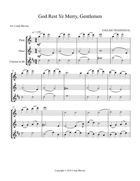 God Rest Ye Merry Gentlemen For Flute Oboe And Clarinet Page 2