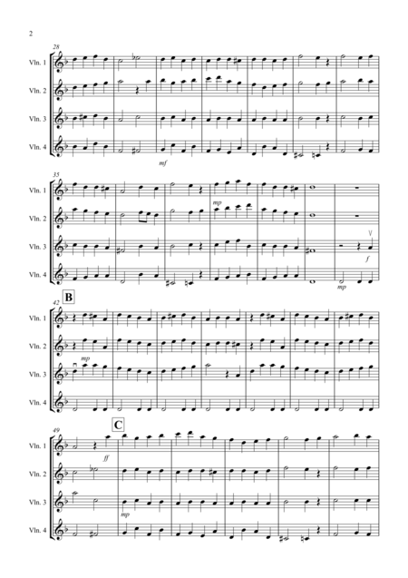 God Rest Ye Merry Gentlemen For Violin Quartet Page 2