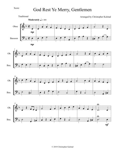 God Rest Ye Merry Gentlemen Oboe Bassoon Duet Page 2