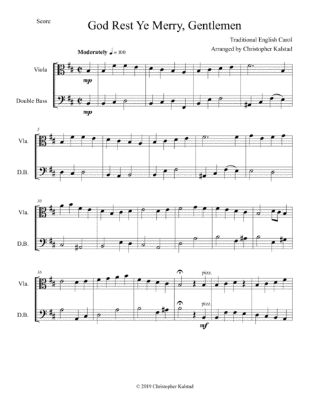 God Rest Ye Merry Gentlemen Viola Double Bass Duet Page 2