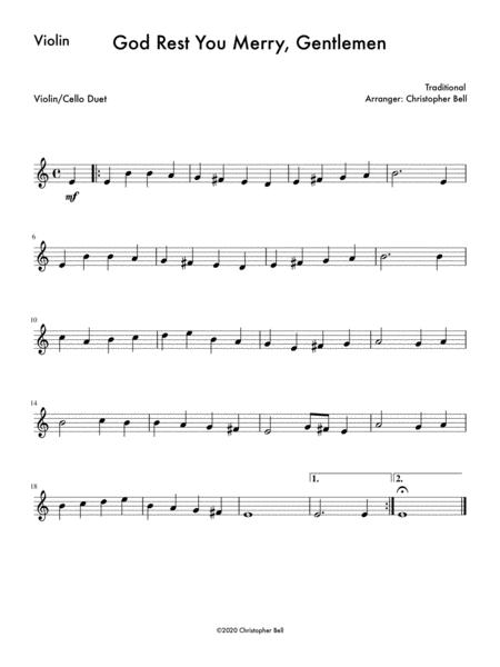 God Rest You Merry Gentlemen Easy Violin Cello Duet Page 2