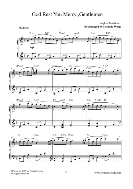 God Rest You Merry Gentlemen Romantic Version For Piano Solo Page 2