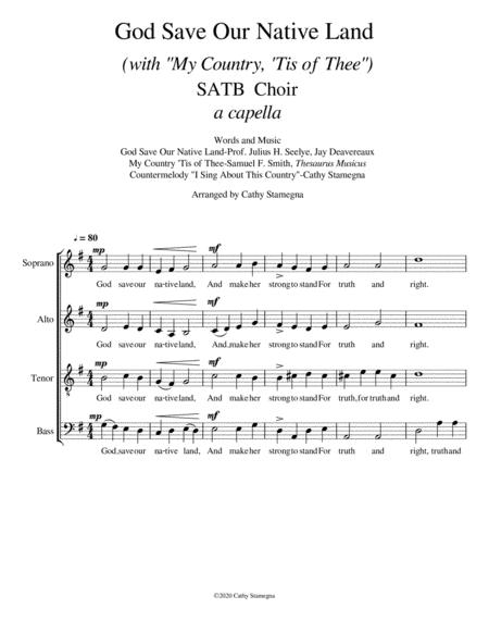 God Save Our Native Land With My Country Tis Of Thee Satb A Cappella Choir Page 2