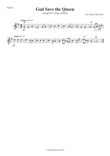 God Save The Queen Arranged For String Orchestra Page 2