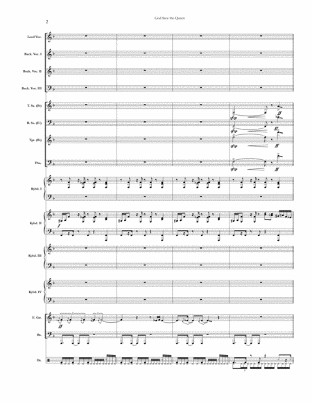 God Save The Queen Chicago Full Score Set Of Parts Page 2