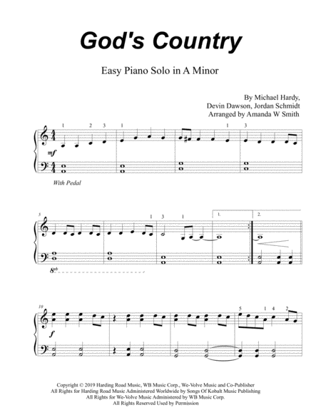 Gods Country Blake Shelton Easy Piano Solo Page 2