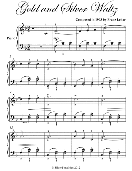 Gold And Silver Waltz Easiest Piano Sheet Music Page 2