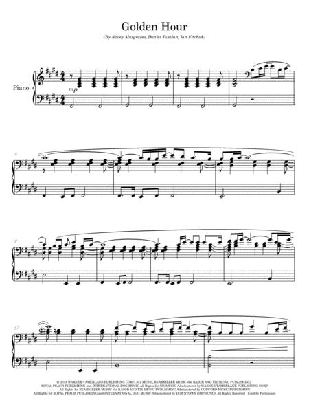 Golden Hour Arranged For Piano Solo Page 2