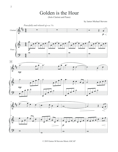 Golden Is The Hour Clarinet Piano Page 2