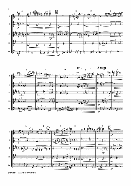 Goldfinger James Bond Wind Quintet Page 2