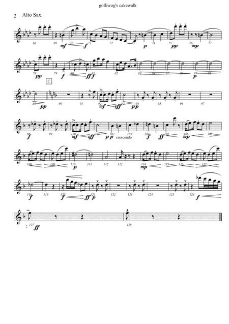 Golliwoggs Cakewalk For Saxophone Quartet Satb Page 2