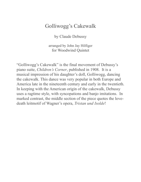 Golliwoggs Cakewalk For Woodwind Quintet Page 2