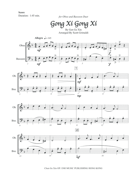 Gong Xi Gong Xi For Oboe And Bassoon Duet Page 2