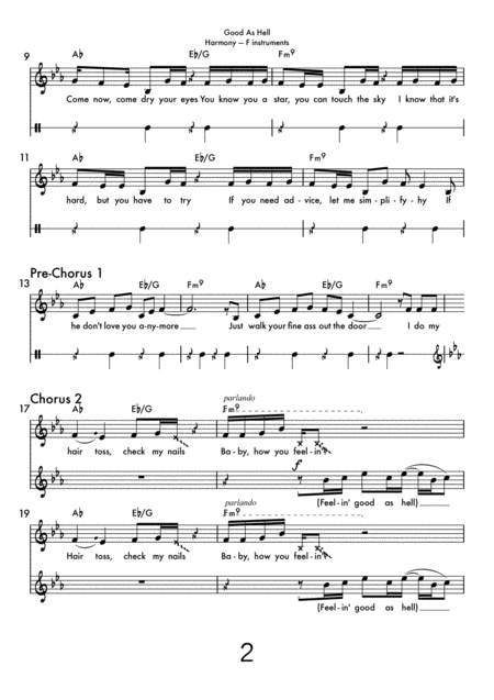 Good As Hell Lead Sheet C Instruments Page 2