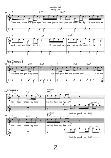 Good As Hell Lead Sheet Eb Instruments Page 2