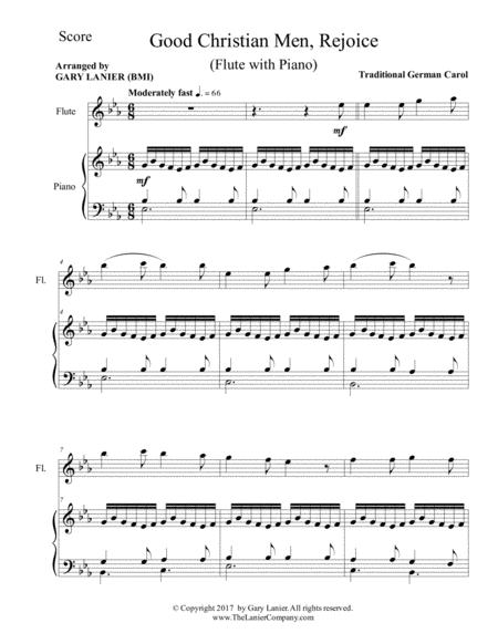 Good Christian Men Rejoice Flute With Piano Score Part Page 2