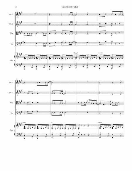 Good Good Father For String Quartet And Piano Page 2