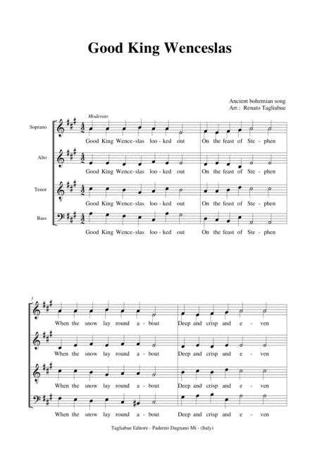 Good King Wenceslas Arr For Satb Choir Page 2