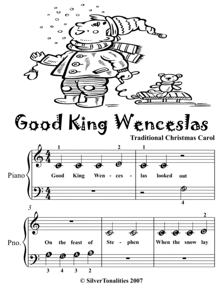 Good King Wenceslas Beginner Piano Sheet Music Tadpole Edition Page 2