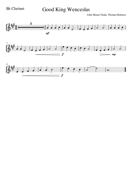 Good King Wenceslas Clarinet Solo Page 2