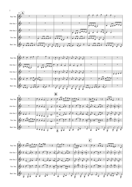 Good King Wenceslas Latin Style For Saxophone Quintet Page 2