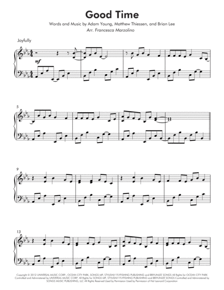 Good Time Intermediate Piano Page 2