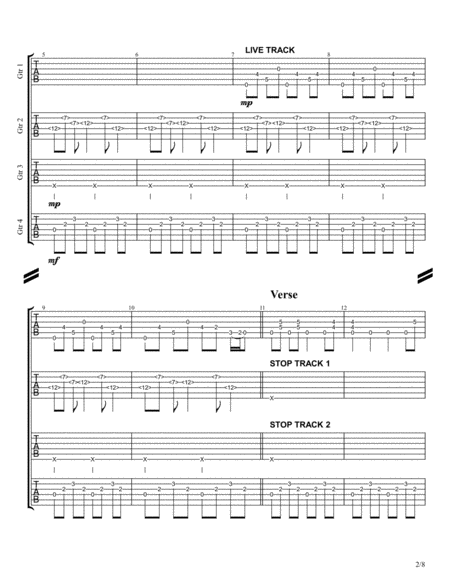 Goodbye Blue Sky Pink Floyd Arranged For 3 Track Looper Pedal Or Guitar Quartet Page 2