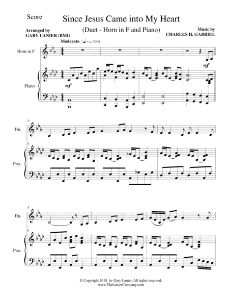 Gospel Hymn Suite For Horn In F Piano With Score Horn In F Part Page 2