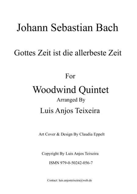 Gottes Zeit Ist Die Allerbeste Zeit For Woodwind Quintet Page 2