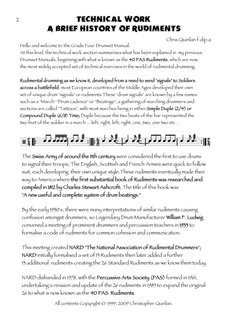 Grade Four Drumset Manual Page 2