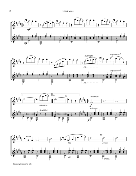 Gran Vals Grand Waltz For Flute And Guitar Page 2