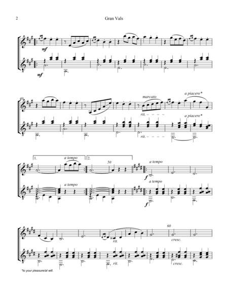Gran Vals Grand Waltz For Violin And Guitar Page 2