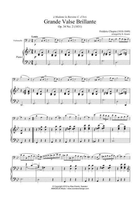 Grande Valse Brillante Op 34 No 2 For Cello And Piano Page 2