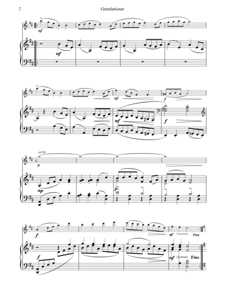 Gratulationer For Flute And Piano Page 2