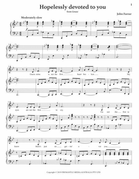 Grease Hopelessly Devoted To You Transposed To B Flat Major Page 2