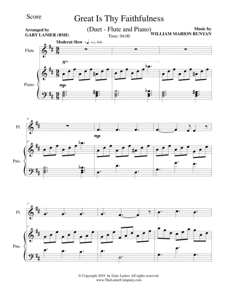 Great Is Thy Faithfulness Duet Flute Piano With Score Part Page 2