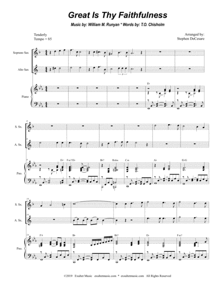 Great Is Thy Faithfulness Duet For Soprano And Alto Saxophone Page 2