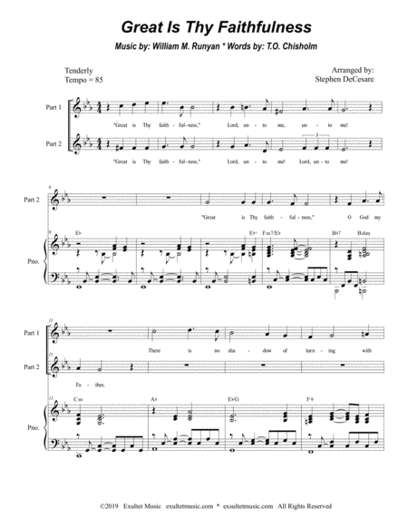 Great Is Thy Faithfulness For 2 Part Choir Page 2