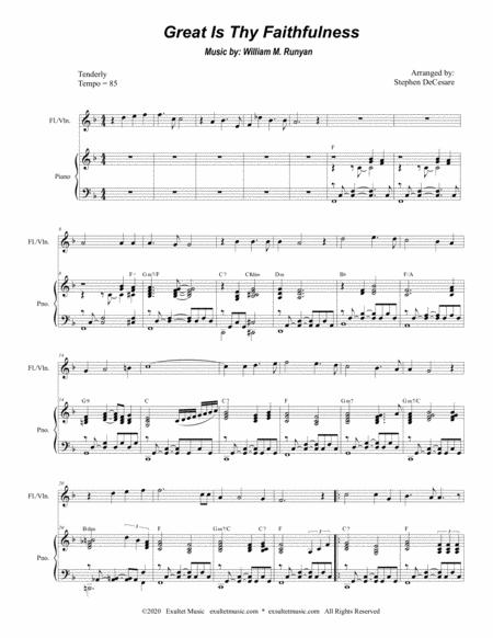 Great Is Thy Faithfulness For Flute And Violin Solo And Piano Page 2