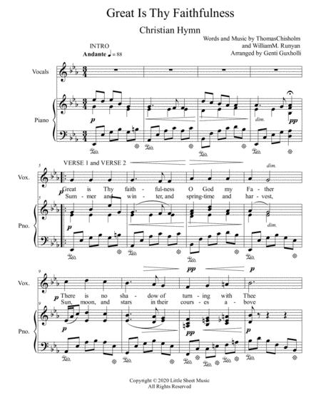 Great Is Thy Faithfulness Sacred Piano Vocal Page 2