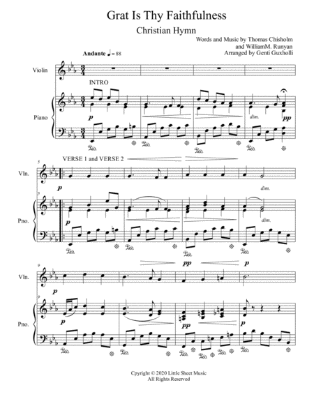 Great Is Thy Faithfulness Sacred Violin And Piano Page 2