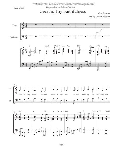 Great Is Thy Faithfulness Tenor Baritone Duet Page 2